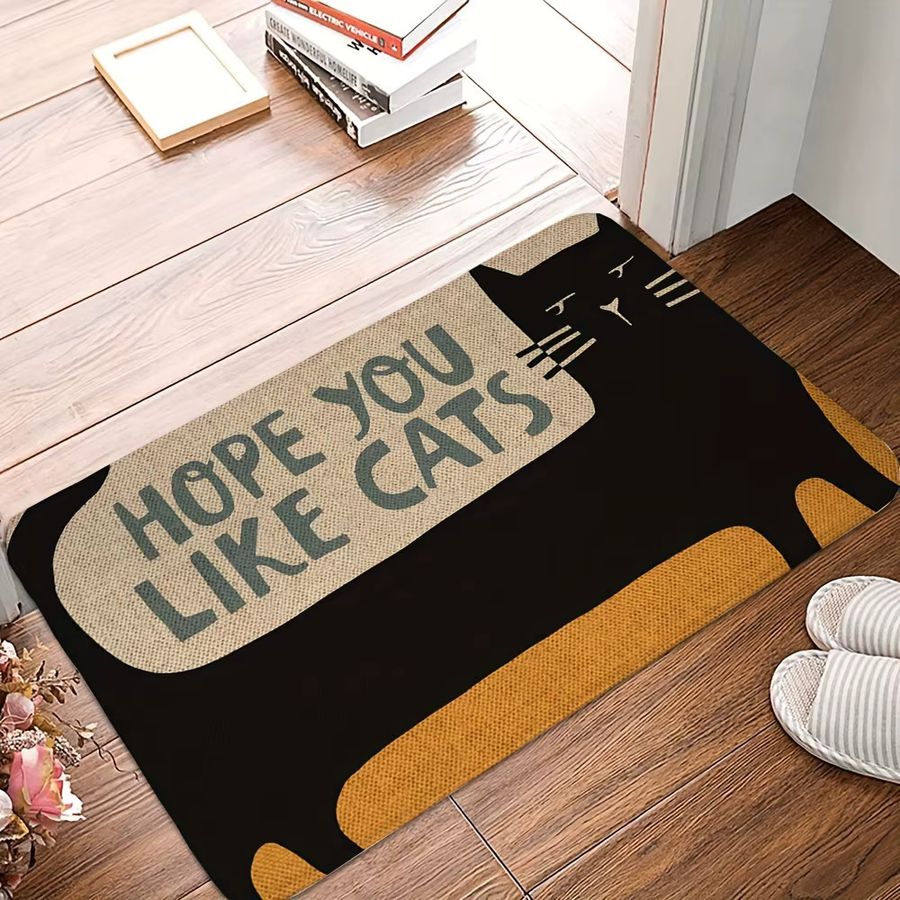 VIKAMA Cartoon Fußmatte Schwarze Katze Weiche Willkommensmatte für Wohnzimmer und Schlafzimmer - Bild 4