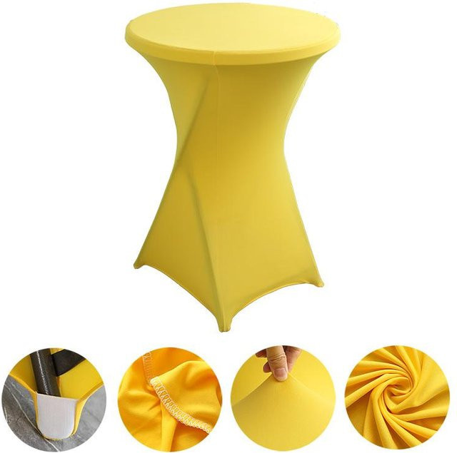 ChicFashion Runde Stretch Tischdecke aus Spandex in Gelb, B/D: 110 cm - Bild 1