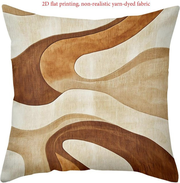 JMG Clothing Kissenbezug mit modernem Grafikmuster aus Polyester in Beige, B/H: 45 x 45 cm - Bild 1