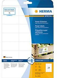 Herma Universal Power-Etiketten Weiß, 25 Bogen DIN A4, Etikettenmaß B: 70 mm, H: 36 mm - Bild 1