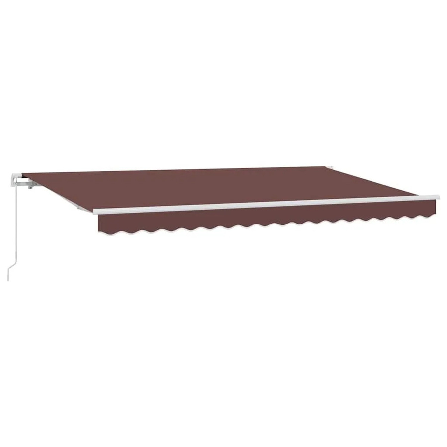 Einziehbare Markise vidaXL in Braun mit Aluminiumgestell und gestreiftem Stoff, B: 400 cm, T: 200 cm - Bild 2