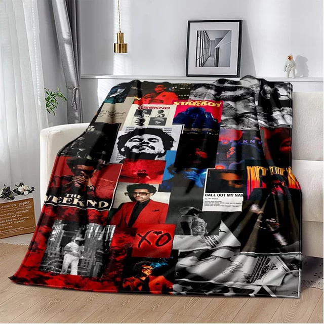 LOUSIDREAM 3D The Weeknd X.O R&B Singer Überwurfdecke, Schwarz, B/T: 150 x 200 cm - Bild 1