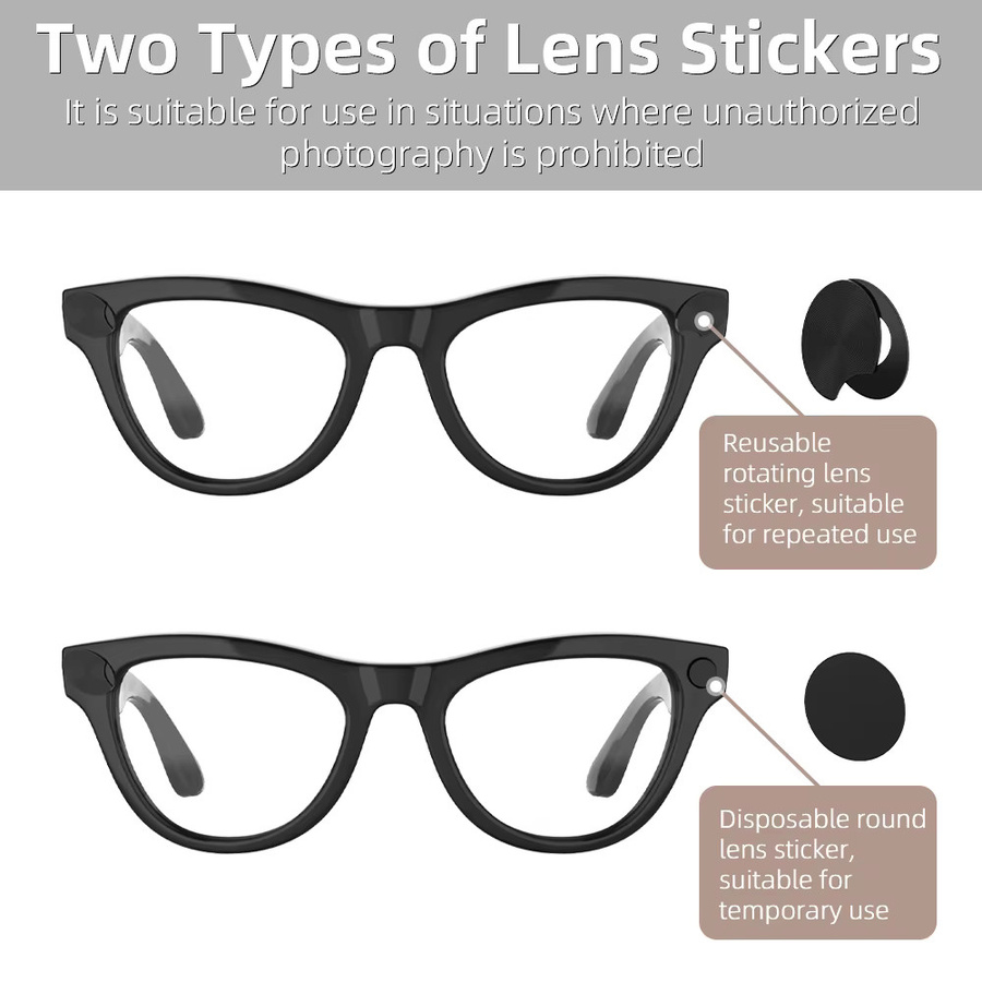 HIBLOKS LED-Lichtblockierende Aufkleber für Ray-Ban Meta Wayfarer Skyler Headliner und Oakley Meta HSTN Smart Glasses in Schwarz - Bild 6