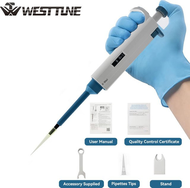 Westtune Digitale Mikropipette aus Kunststoff, einkanalig und verstellbar, weiß - Bild 1