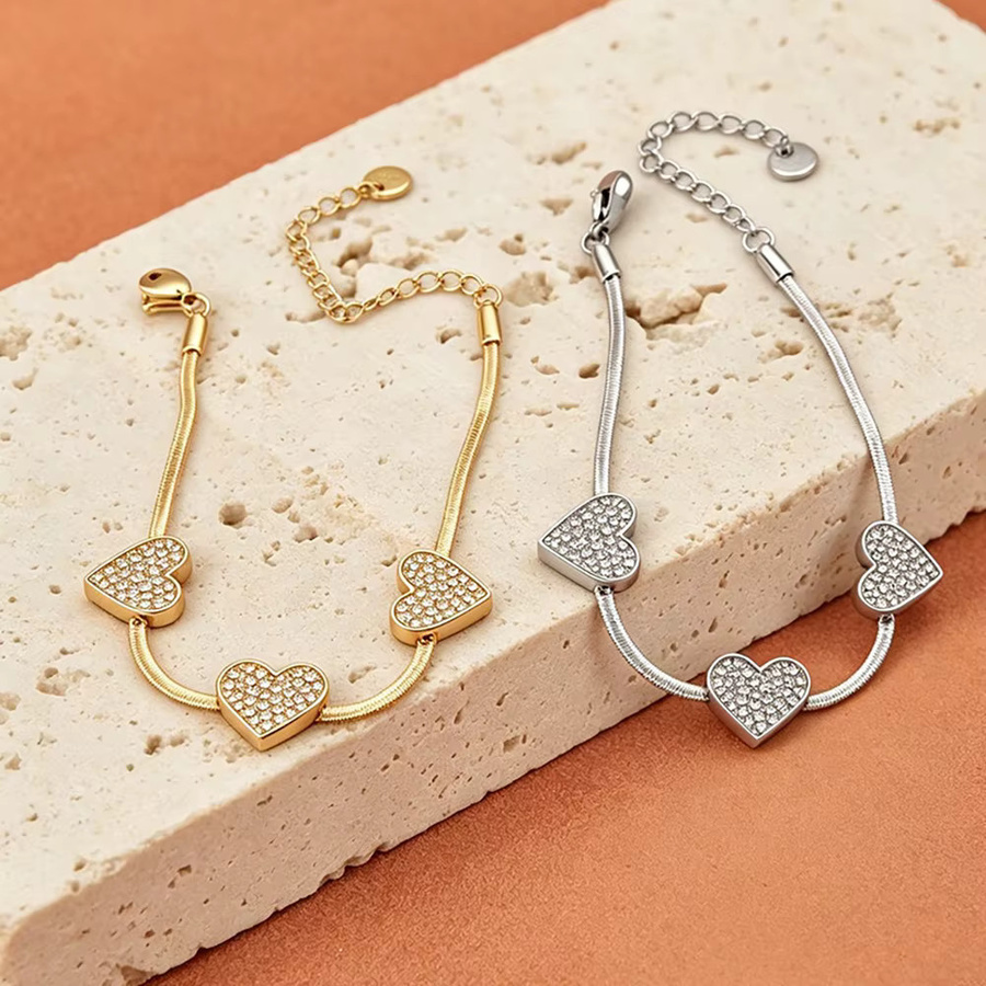 Lokaer Charm-Armband Edelstahl, Zirkonia, Gold, Damen - Bild 2
