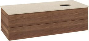 V&B Waschtischunterschrank Antao mit Frontstruktur und Beleuchtung in Walnut, B/T/H: 120 x 50 x 36 cm - Bild 1