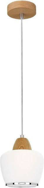 Spot Light Pendelleuchte Rondas in Weiß mit Holzdetails, E14, Höhe: 110 cm, Durchmesser: 10 cm - Bild 1