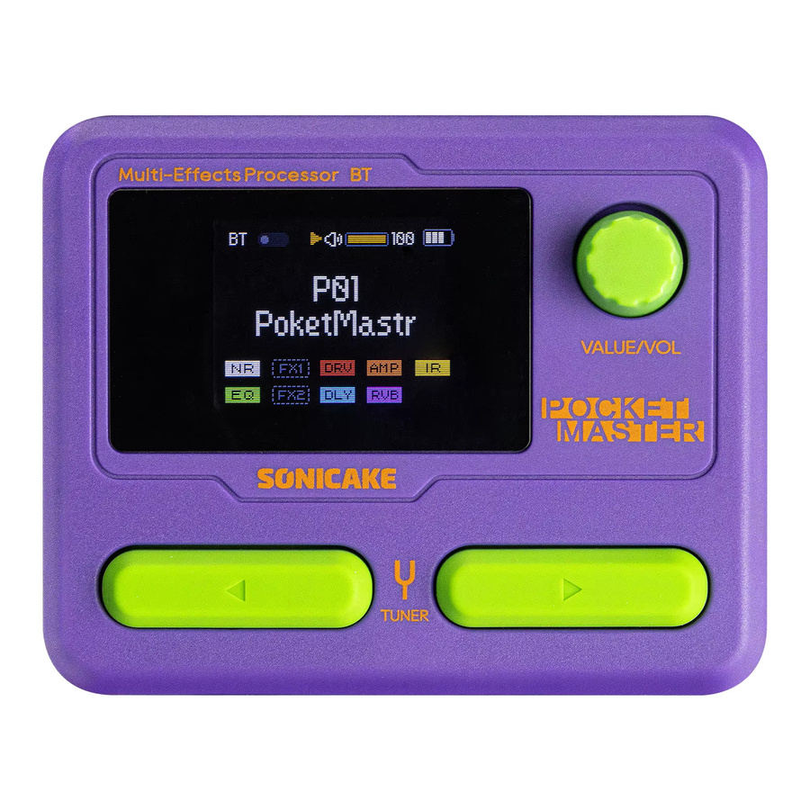 SONICAKE QME-10 Pocket Master Multi-Effekt-Pedal für Gitarre und Bass mit 100+ Effekten und App-Steuerung, Schwarz/Mehrfarbig - Bild 2