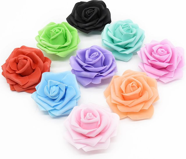XIAOYINMO Künstliche Rosen in Mehrfarben für Hochzeitsdekoration und Scrapbooking, 20 oder 40 Stück - Bild 1