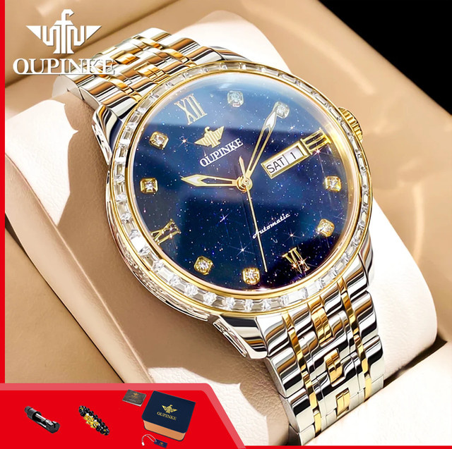 OUPINKE Armbanduhr, Automatik, Edelstahl, Diamant, Herren - Bild 1