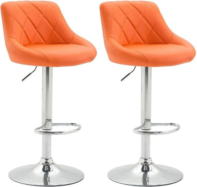 CLP 2er Set Barhocker Lazio aus Kunstleder in Orange - Bild 1