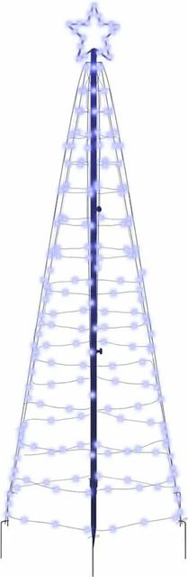 vidaXL LED Weihnachtsbaum in Blau mit Erdspießen aus Eisen, Höhe: 250 cm - Bild 1