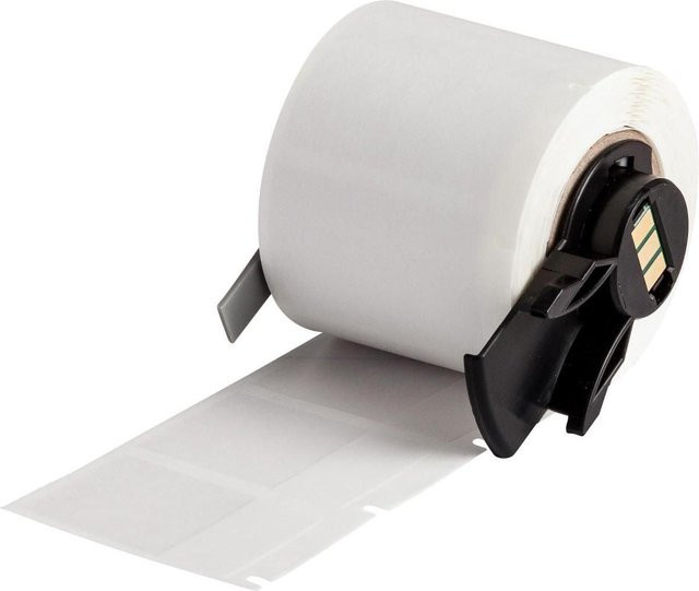 Brady M6-31-427 Selbstlaminierende Kabelmarker aus Vinyl, Weiß/Transparent, Matt, B: 25,40 mm x H: 12,70 mm (38,10 mm), für Kabeldurchmesser 4,00 - 8,10 mm, Permanent, 250 Stück - Bild 1