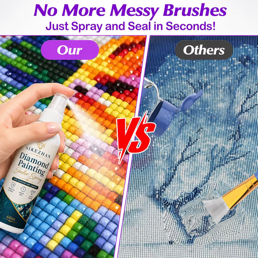 SIKEZHAN Diamantmalerei-Versiegelungsspray für Perlen und Edelsteine, glänzendes Finish, transparent, 60ml - Bild 2
