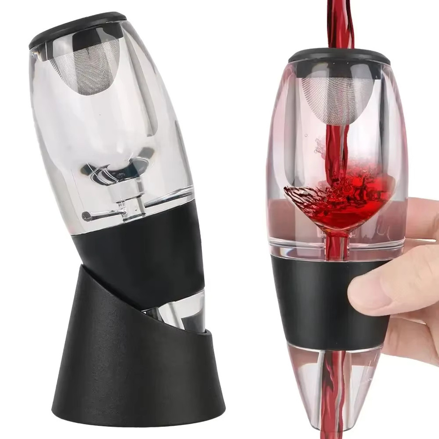 Magic Rapid Weindekanter Weinbelüfter aus unzerbrechlichem Kunststoff in Schwarz und Transparent - Bild 5