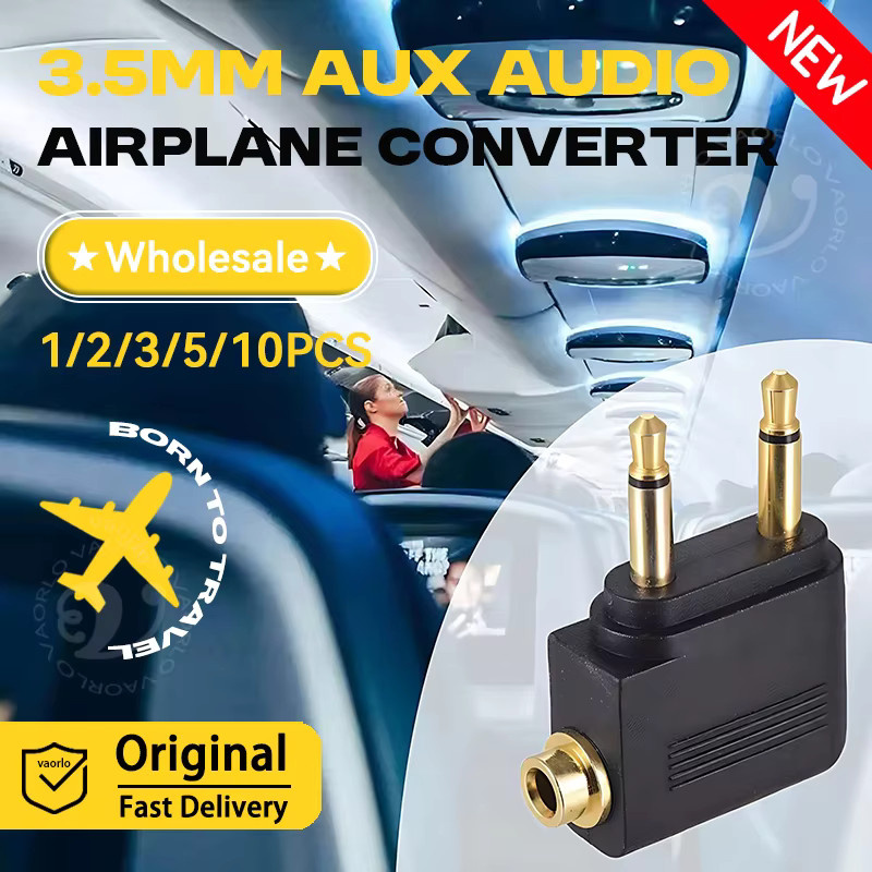 VAORLO Flugzeug Audio Adapter mit 3,5 mm Klinkenstecker in Schwarz - Bild 6