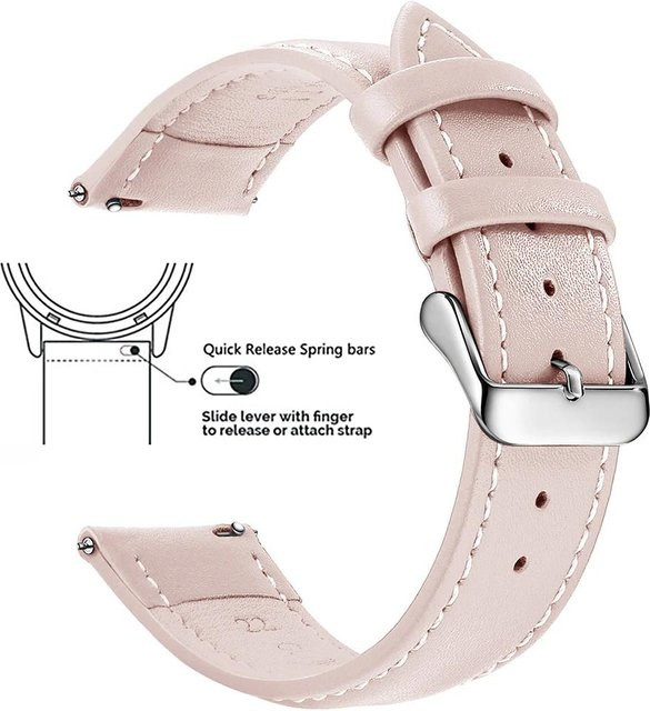 SAMCO Uhrenarmband Narbenleder, Weiß, Herren - Bild 1