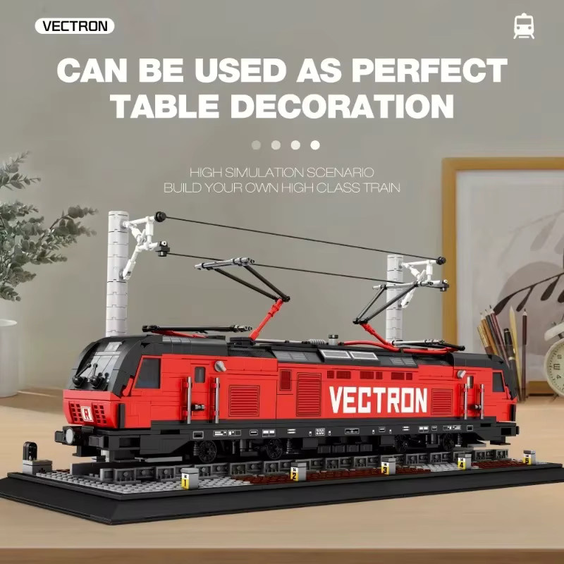 XMWL Vectron Elektrische Passagier Zug Tramway Track Modell, Bausteine, 1889 Teile - Bild 2