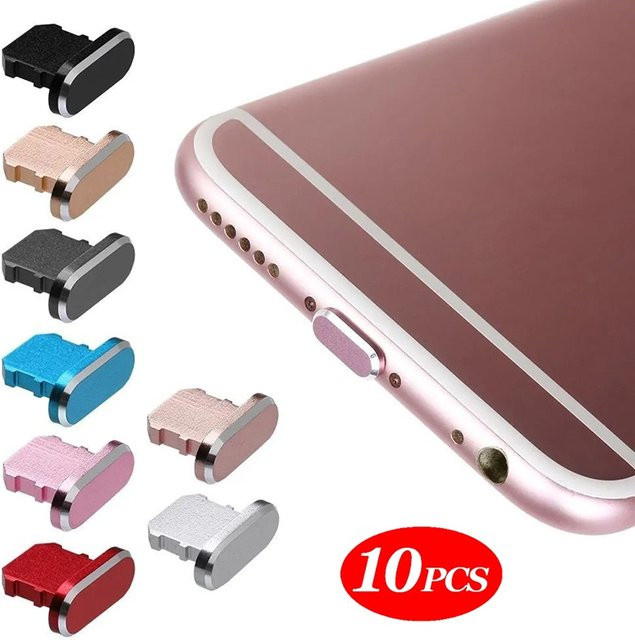 Anti-Staub-Stopfen aus Aluminiumlegierung für Apple iPhone, iPad und AirPods, Farbe: Silber - Bild 1