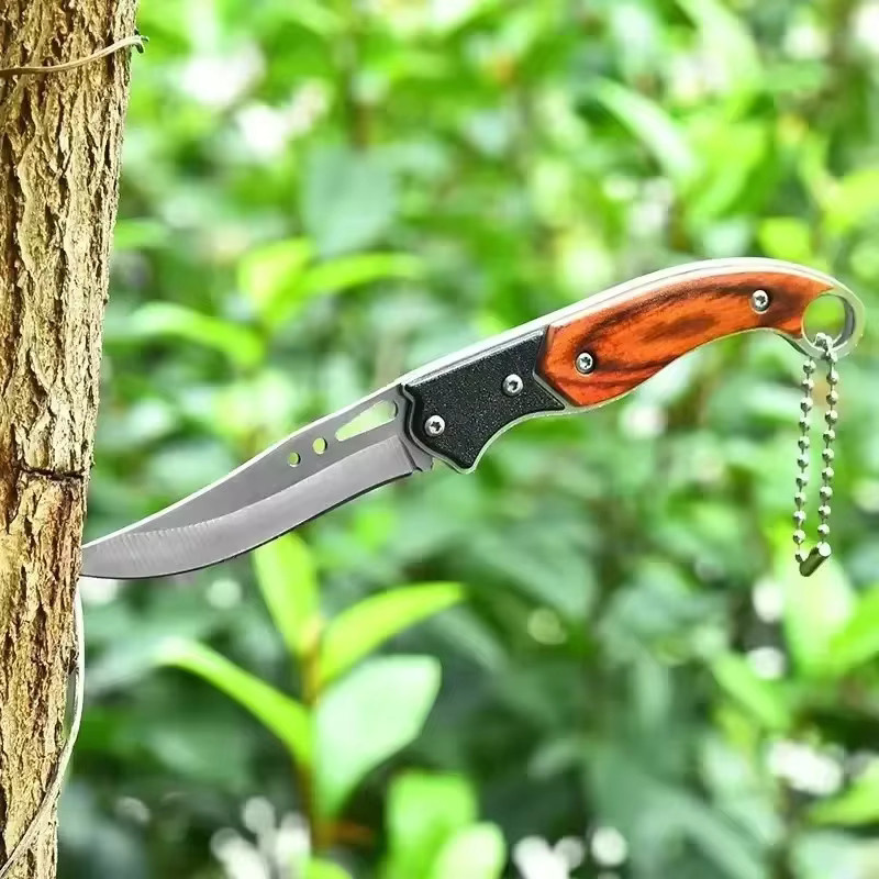 BAFENGS Tragbares Taschenklappmesser aus Metall für Outdoor und Überleben mit Schlüsselanhänger - Bild 2