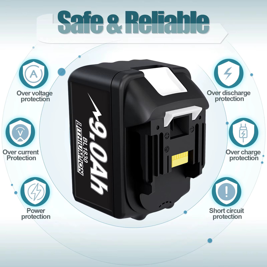 Makita Ersatzakku 18 V mit 6000 mAh und Ladegerät in Schwarz - Bild 5