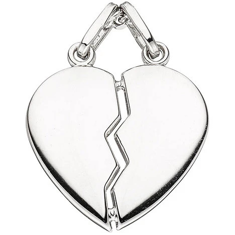 Colfem Anhänger Partneranhänger geteiltes Herz, 925 Silber, Unisex - Bild 1