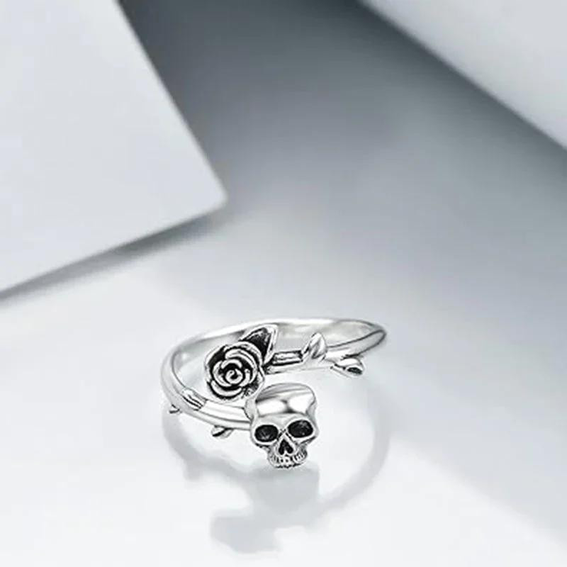 YIRAN Ring, Totenkopf, Kupfer, Roségold, Damen, Vintage, verstellbar - Bild 1