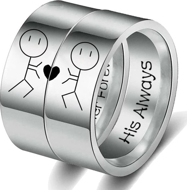 NUOBING Ringe Edelstahl, Silber, Unisex, Verlobung - Bild 1