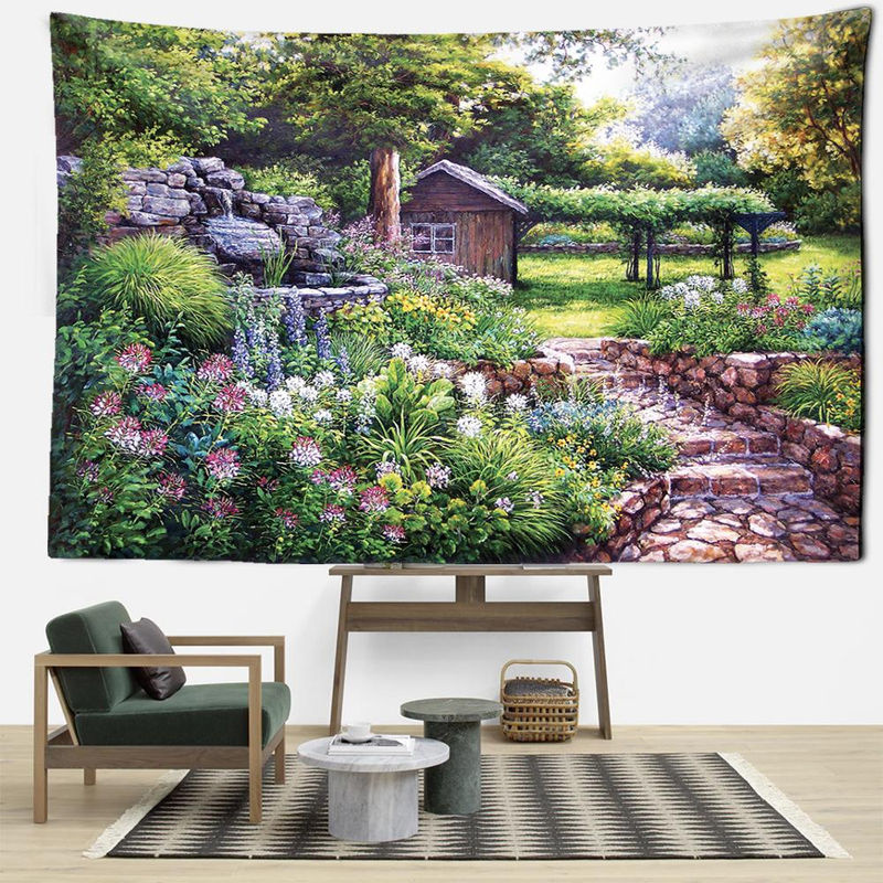 Super Six Wandbehang Bohemian Stil mit Landschaftsmotiv und Engeln, mehrfarbig, Breite: 95 cm, Höhe: 73 cm - Bild 3