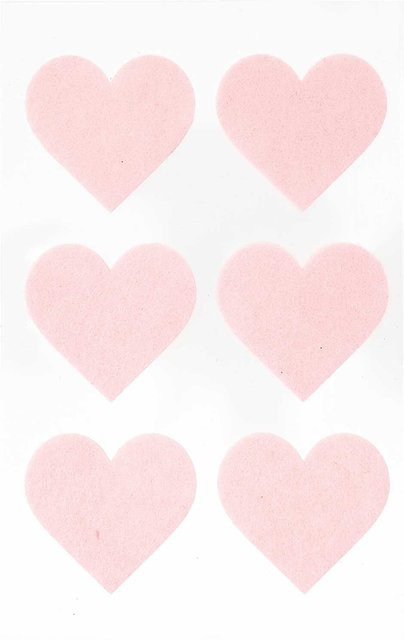 Rico Design Paper Poetry Filzsticker Herzen groß in Pink, 1 Blatt - Bild 1