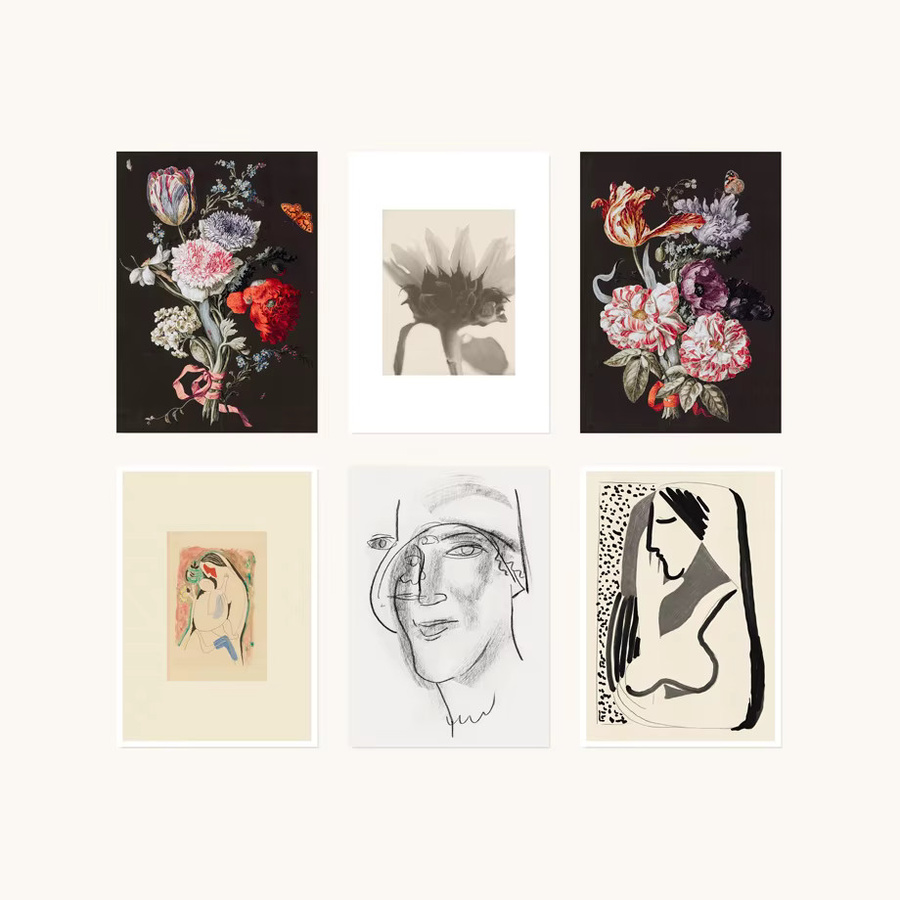 Potdemiel Leinwand Wandkunst Vintage Poster mit abstrakten Linien, Geometrie, Blumen, Figuren und Landschaften für dein Wohnzimmer - Bild 2