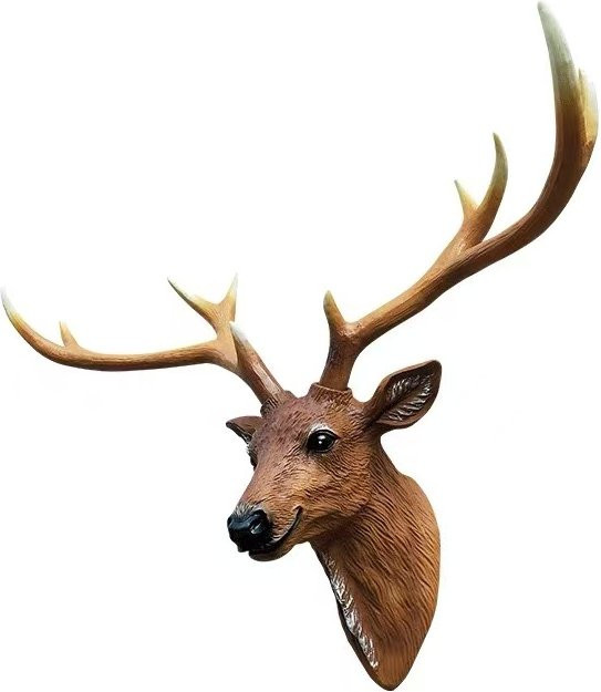 Milsccat 3D Hirschkopf Wanddekoration aus Harz in Schwarz, moderne Tierkopf Skulptur für dein Zuhause - Bild 1