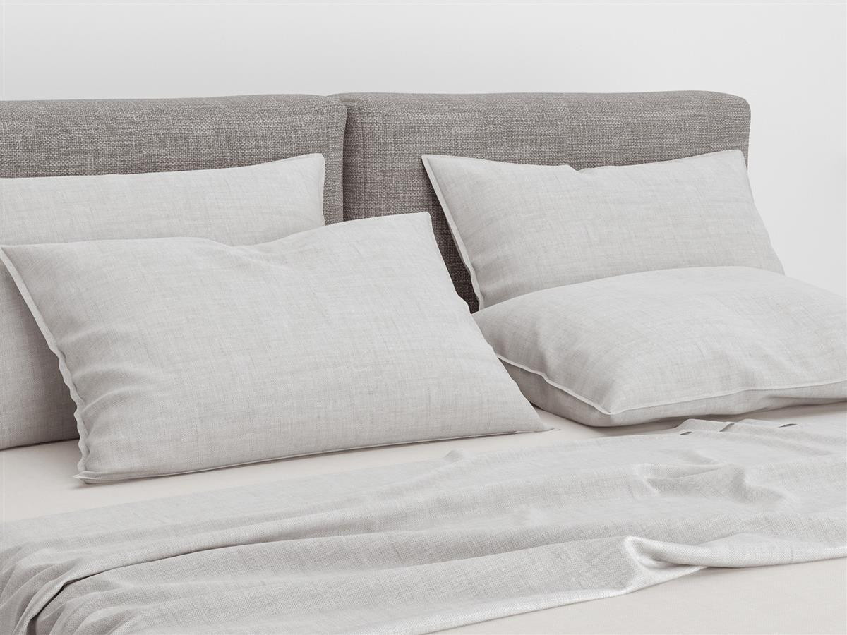 Zo! Home Cotton Bettwäsche Lino Dove Grey Silbergrau, Set aus Bettbezug und Kissenbezug, B/H: 135 x 200 cm, Kissen: 80 x 80 cm - Bild 1