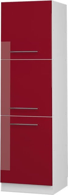 Vicco Herdumbauschrank Fame-Line in Bordeaux Hochglanz und Weiß, Breite: 60 cm, Tiefe: 60 cm, Höhe: 206 cm - Bild 1