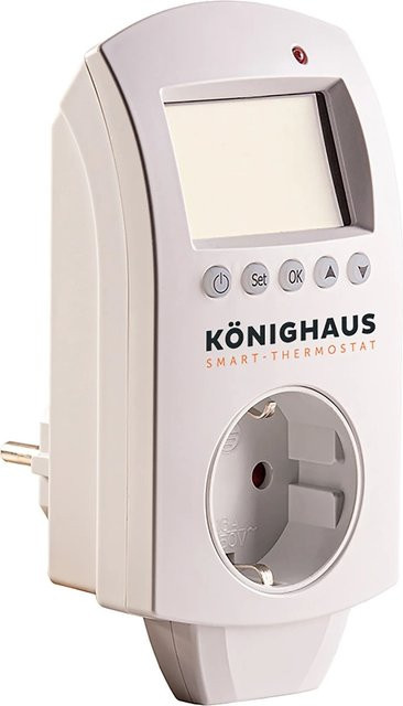 Könighaus Smart-Home Steckdosenthermostat mit WLAN in Weiß - Bild 1