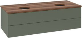 V&B Antao Waschtischunterschrank mit integrierter LED-Beleuchtung, Wandmontage, Grau, B/T/H: 120 x 36 x 50 cm - Bild 1