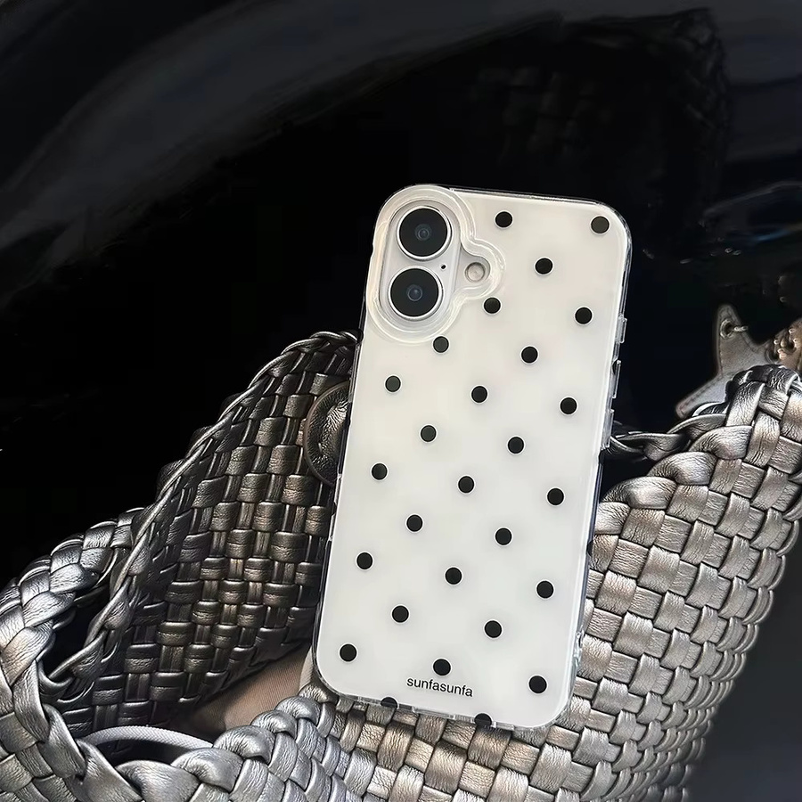 Schwarz-Weiß Gepunktete Handyhülle für Xiaomi Mi 15T 15 11 Poco X6 M7 M6 X5 F5 F7 X3 M3 NFC GT Lite Pro 4G 5G Cover - Bild 2