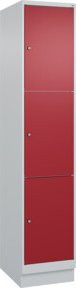 C+P Schließfachschrank Classic PLUS mit Sockel, 1 Abteil, Farbe Grau mit rubinroter Front, H x B x T: 195 x 40 x 50 cm - Bild 1