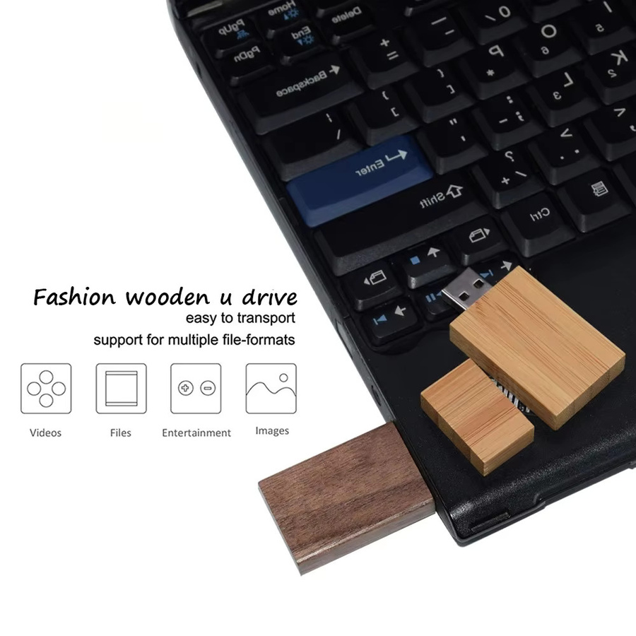 JASTER USB Flash Drive 3.0 Memory Stick aus Holz in Braun mit Aufbewahrungsbox - Bild 2