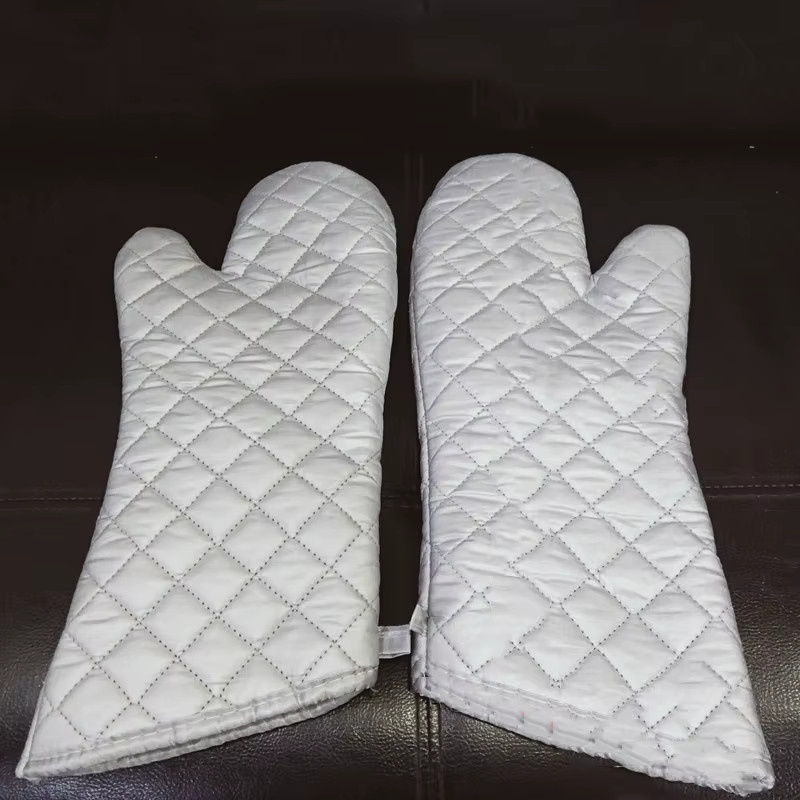 Multiyilego Ofenhandschuhe Paar, hochhitzebeständige und verbrühungshemmende Küchenhandschuhe in Silber und Grau - Bild 4