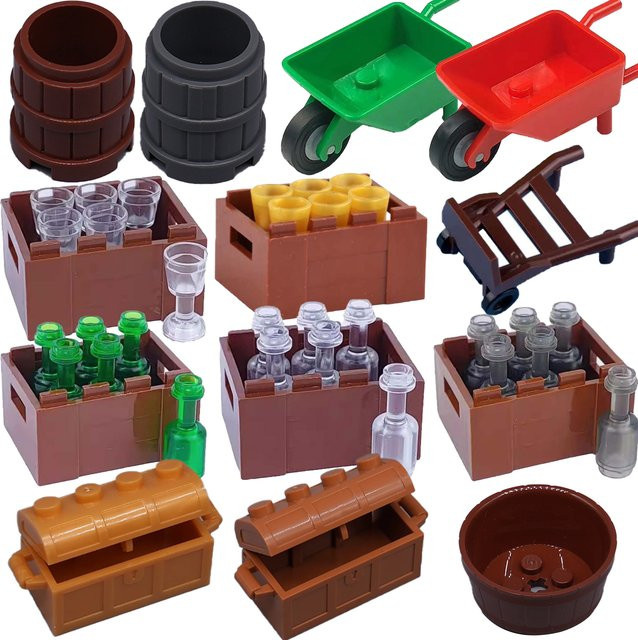 BRICKPANDA MOC Holz Barrel Bausteine, Bunt / Mehrfarbig - Bild 1