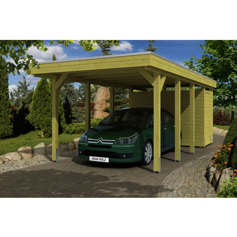 SKANHOLZ Carport Friesland Set 2, braun, B/T: 314 x 708 cm, Firsthöhe: 241 cm, imprägniert - Bild 2