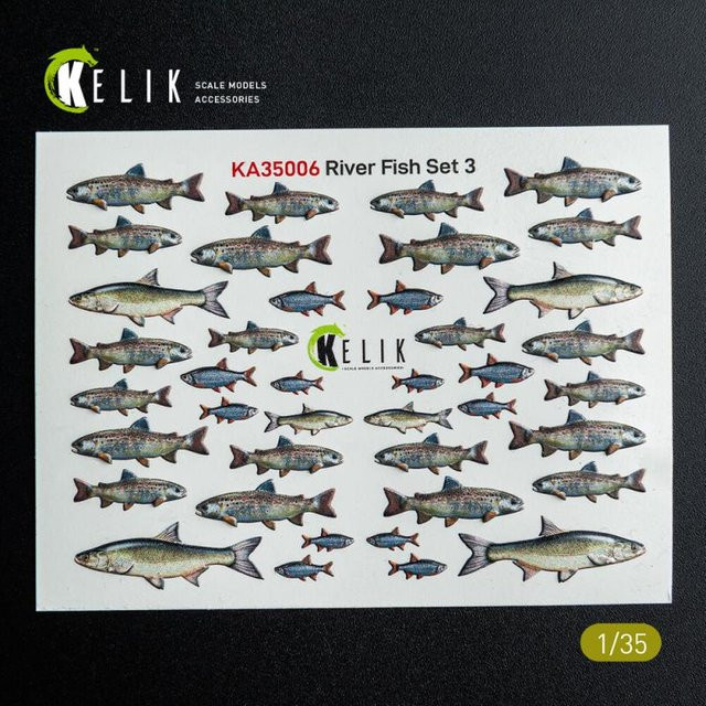 Kelik River Fish set Type 3, 3D-Decals für Dioramas - Bild 1