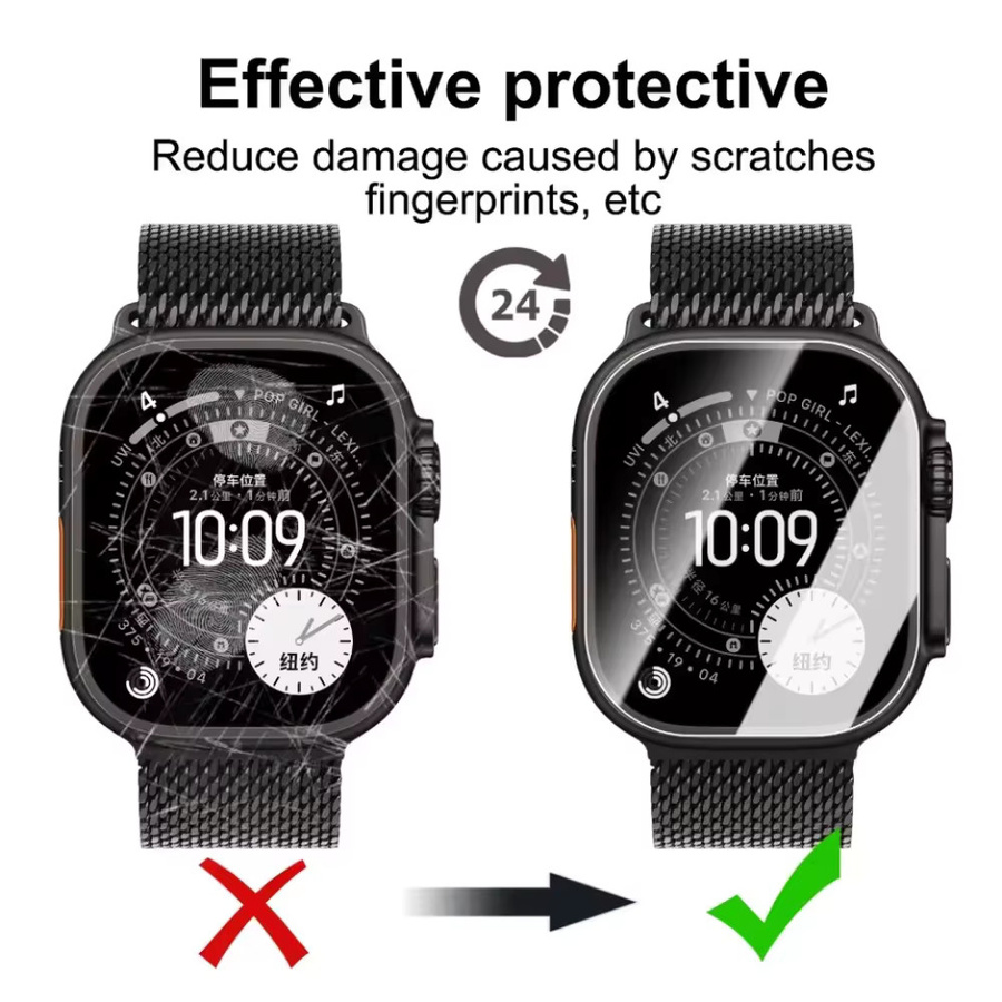 Apple Schutzfolie aus gehärtetem Glas für Apple Watch Ultra 1/2/3 49 mm, transparent - Bild 6