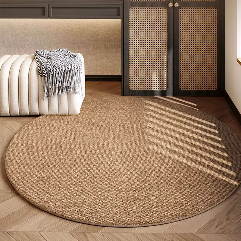 Reese Runder Gewebter Teppich in Beige, Minimalistisches Zen-Design, Rutschfest und Waschbar, Durchmesser: 80 cm - Bild 2
