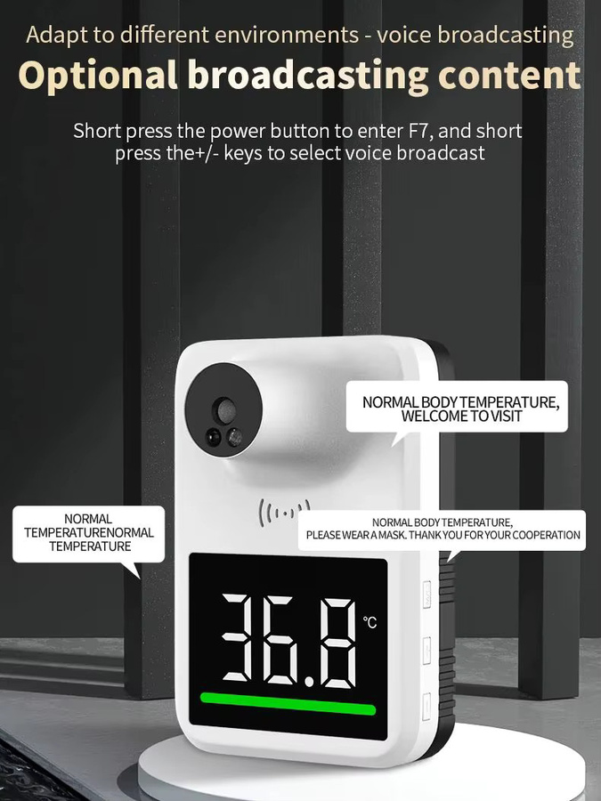 SWEVY LCD-Wandthermometer in Weiß mit berührungsloser Messung, automatischer Funktion, Sprachansage und Datenaufzeichnung - Bild 5