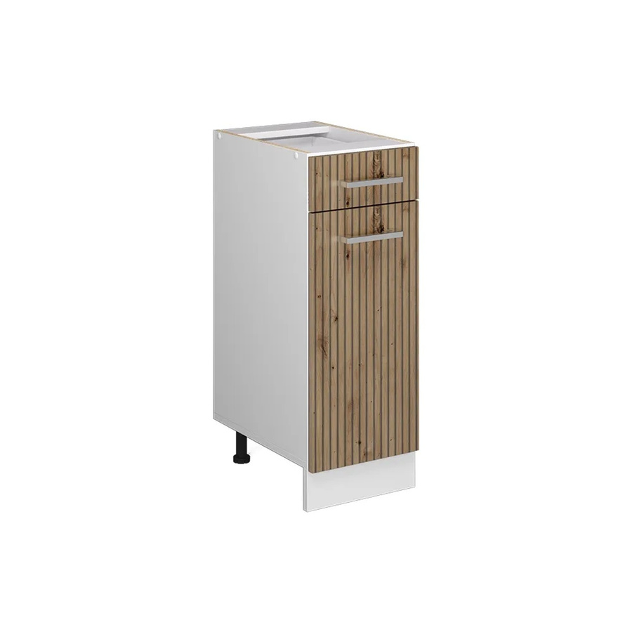 Vicco Küchenunterschrank R-Line in Artisan-Eiche und Weiß mit Türen und Innenschubladen, B/T/H: 30 x 46 x 81,6 cm - Bild 2