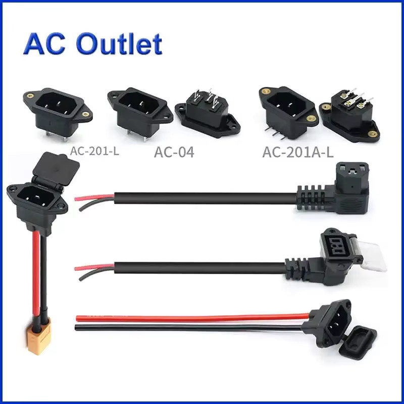 DIVEDEER Elektrischer E-Bike Ladekabel Adapter AC-04B mit Ellenbogen Stecker Männlich und Weiblich in Schwarz - Bild 2