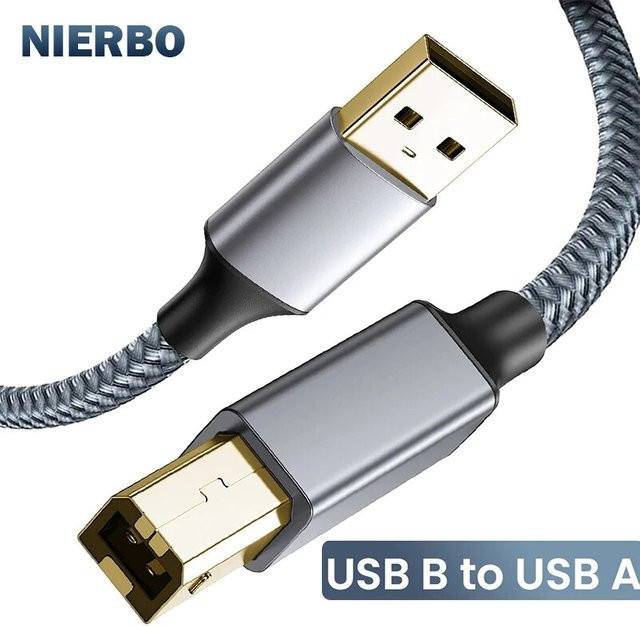Nierbo USB 2.0 Kabel USB-A auf USB-A für Drucker und Scanner in Hochgeschwindigkeit - Bild 1