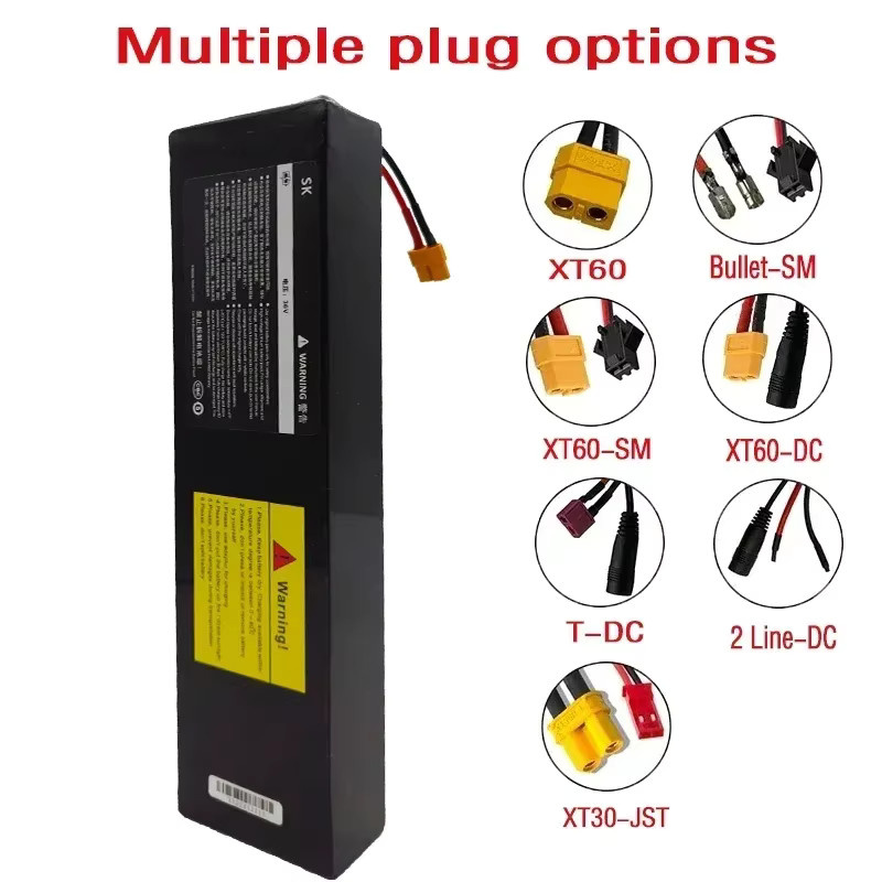 Ddadache Wiederaufladbarer 36V 100Ah Lithium-Akku 18650 10S3P für Elektroroller mit BMS, XT60 und JST, Schwarz - Bild 6
